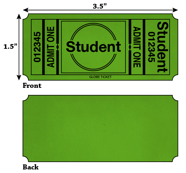 Student Admit One Roll Tickets