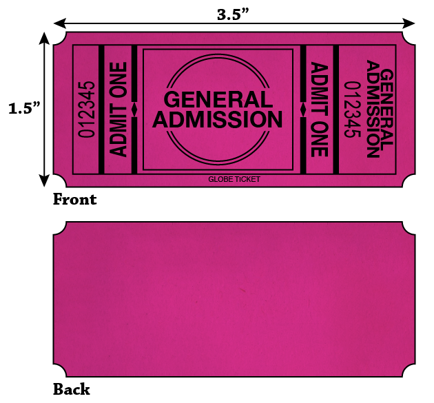 G.A. Admit One Roll Tickets