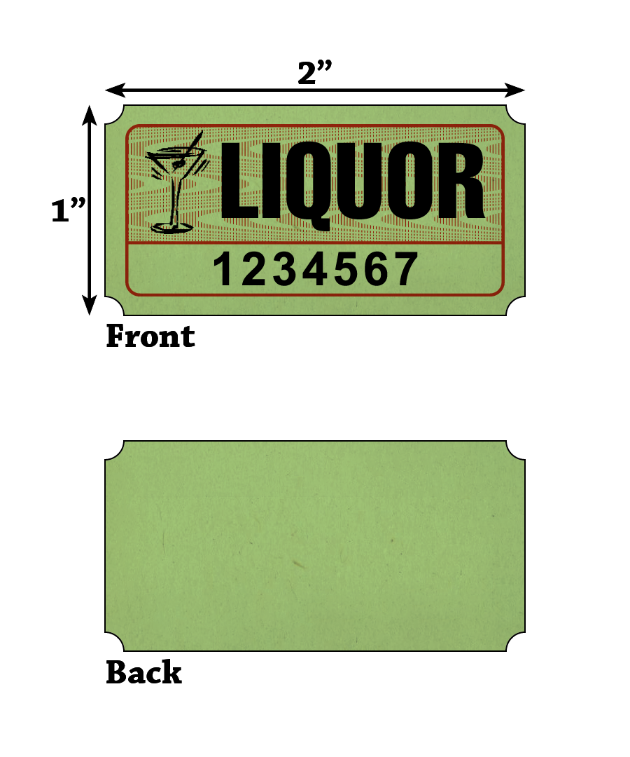 Liquor Roll Tickets (1,000/Roll)