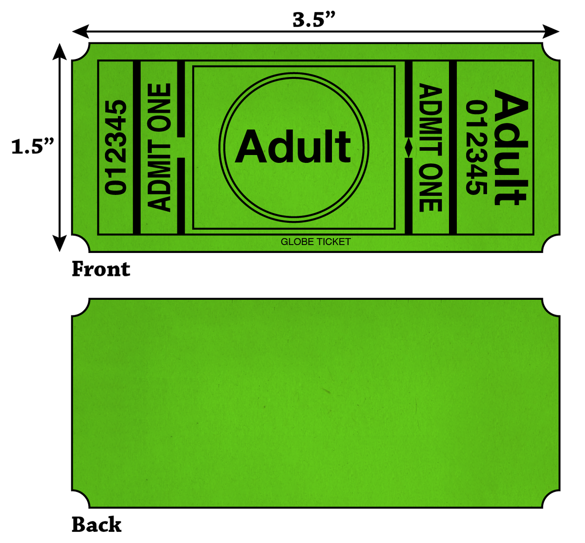 Adult Admit One Roll Tickets