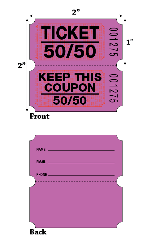 Raffle Roll Tickets - Magenta (2,000/Roll) - Globe Ticket