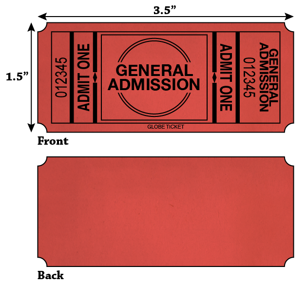G.A. Admit One Roll Tickets