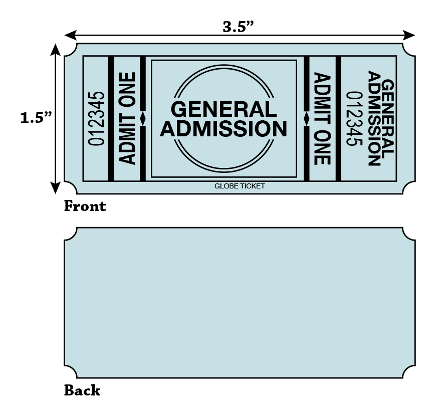 g-a-admit-one-roll-tickets-globe-ticket for Free Printable Admit One Tickets G.A. Admit One Roll Tickets - Globe Ticket for Free Printable Admit One Tickets