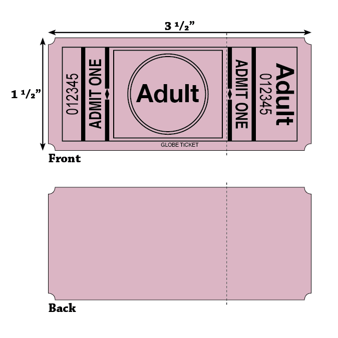 Adult Admit One Roll Tickets