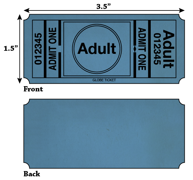 Adult Admit One Roll Tickets