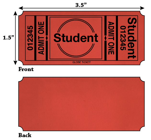 Student Admit One Roll Tickets