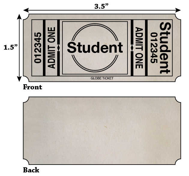 Student Admit One Roll Tickets
