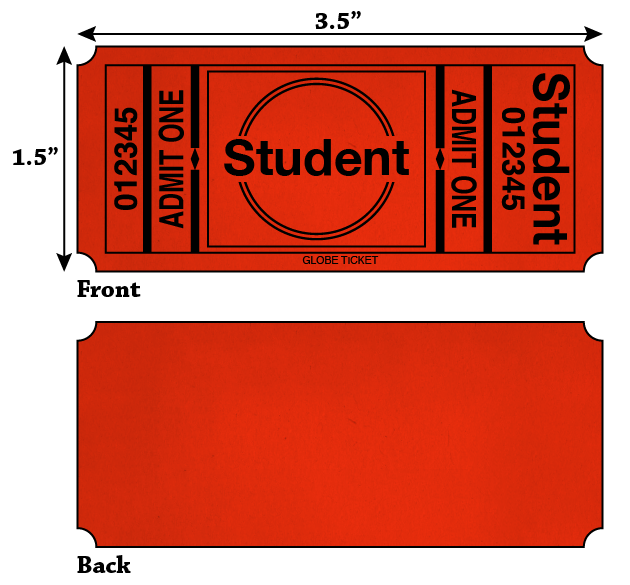 Student Admit One Roll Tickets
