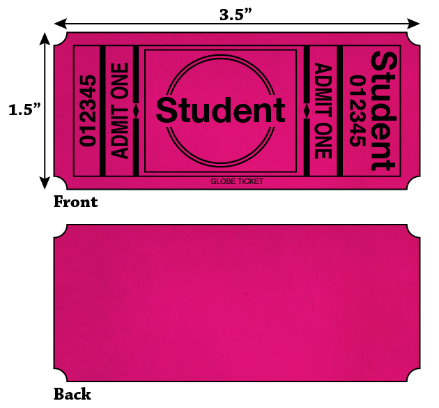 Student Admit One Roll Tickets