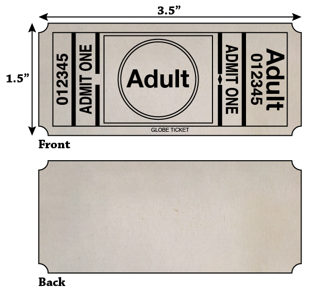Adult Admit One Roll Tickets
