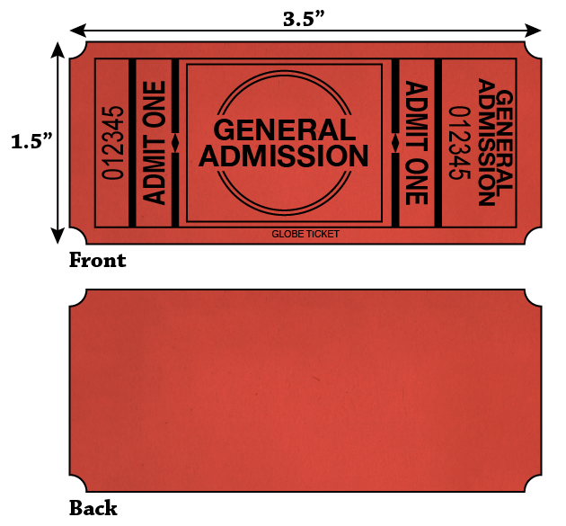 G.A. Admit One Roll Tickets