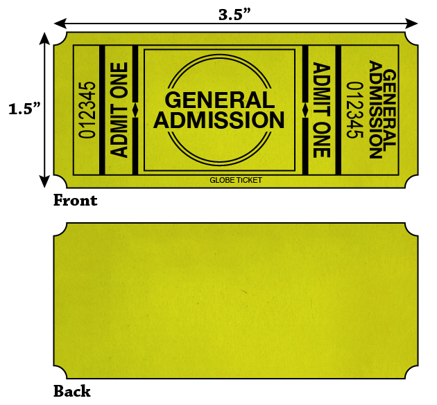 G.A. Admit One Roll Tickets