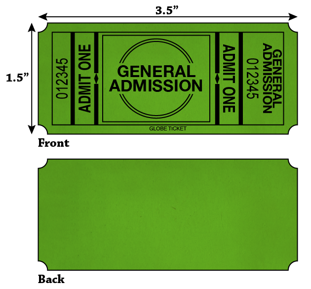 G.A. Admit One Roll Tickets