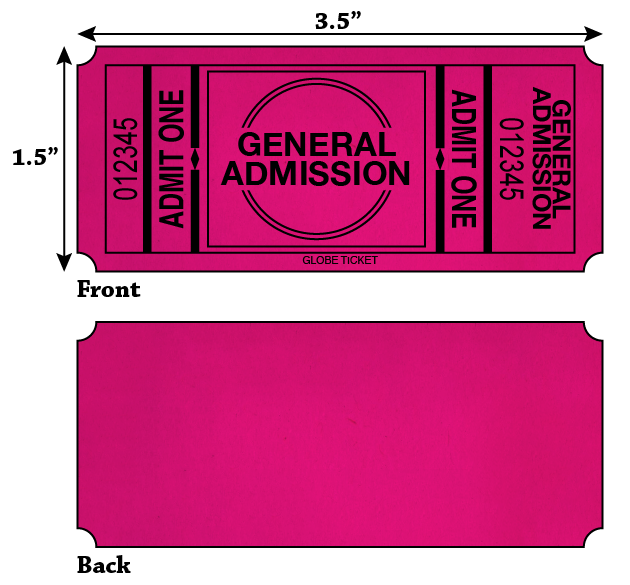 G.A. Admit One Roll Tickets