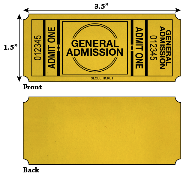 G.A. Admit One Roll Tickets