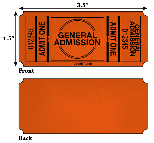 G.A. Admit One Roll Tickets