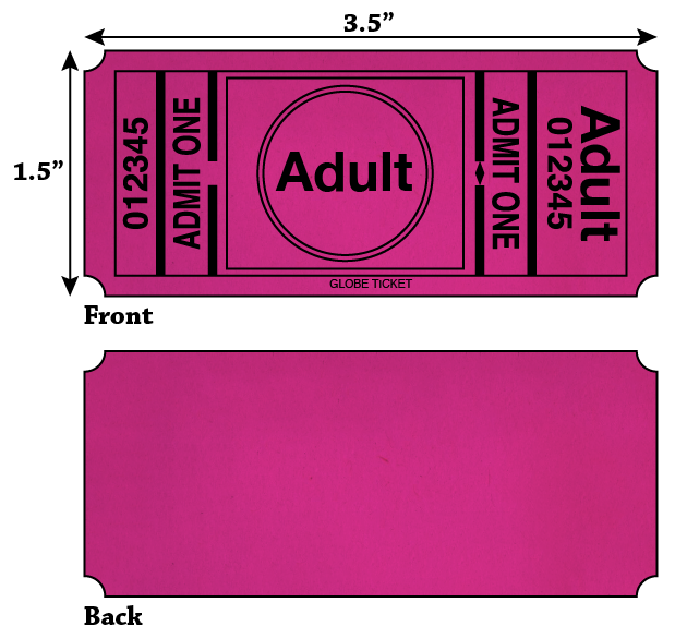 Adult Admit One Roll Tickets