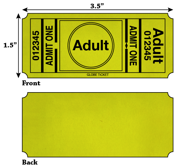 Adult Admit One Roll Tickets