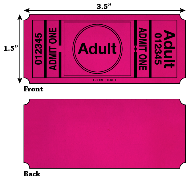 Adult Admit One Roll Tickets