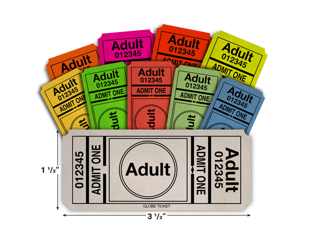 Adult Admit One Roll Tickets