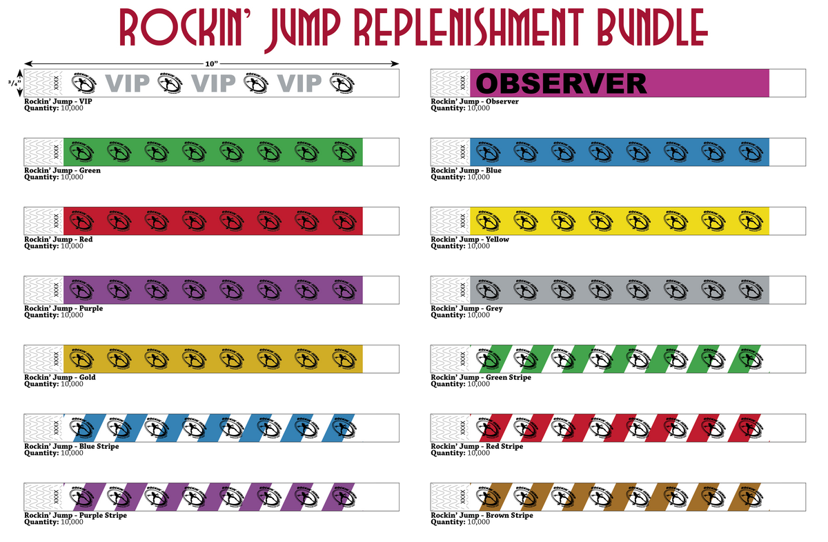 Rockin Jump Wristbands - Replenishment Bundle of 140,000