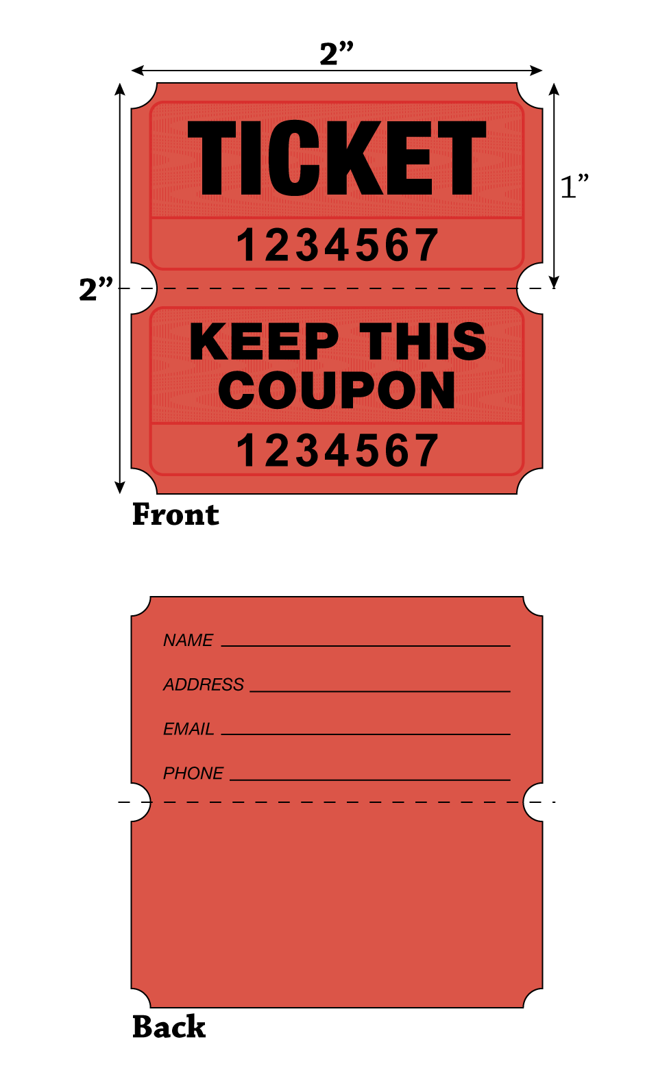 Raffle Roll Tickets - Red (2,000/Roll)