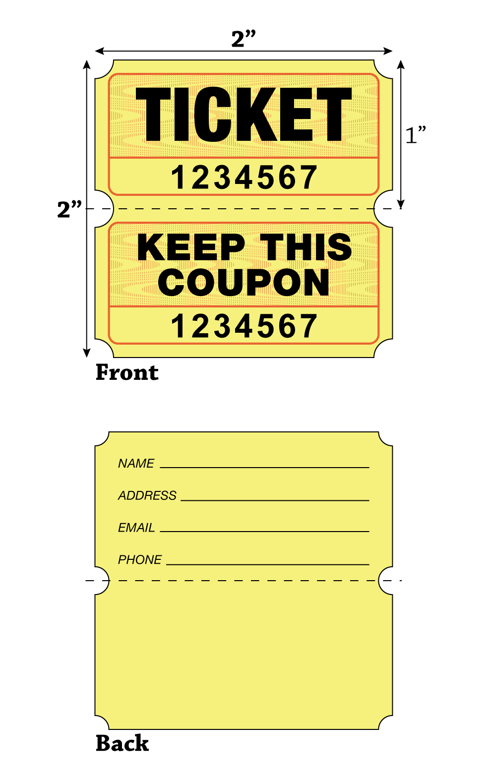 Yellow Raffle Raffle Roll Tickets - Yellow (2,000/Roll) - Globe Ticket