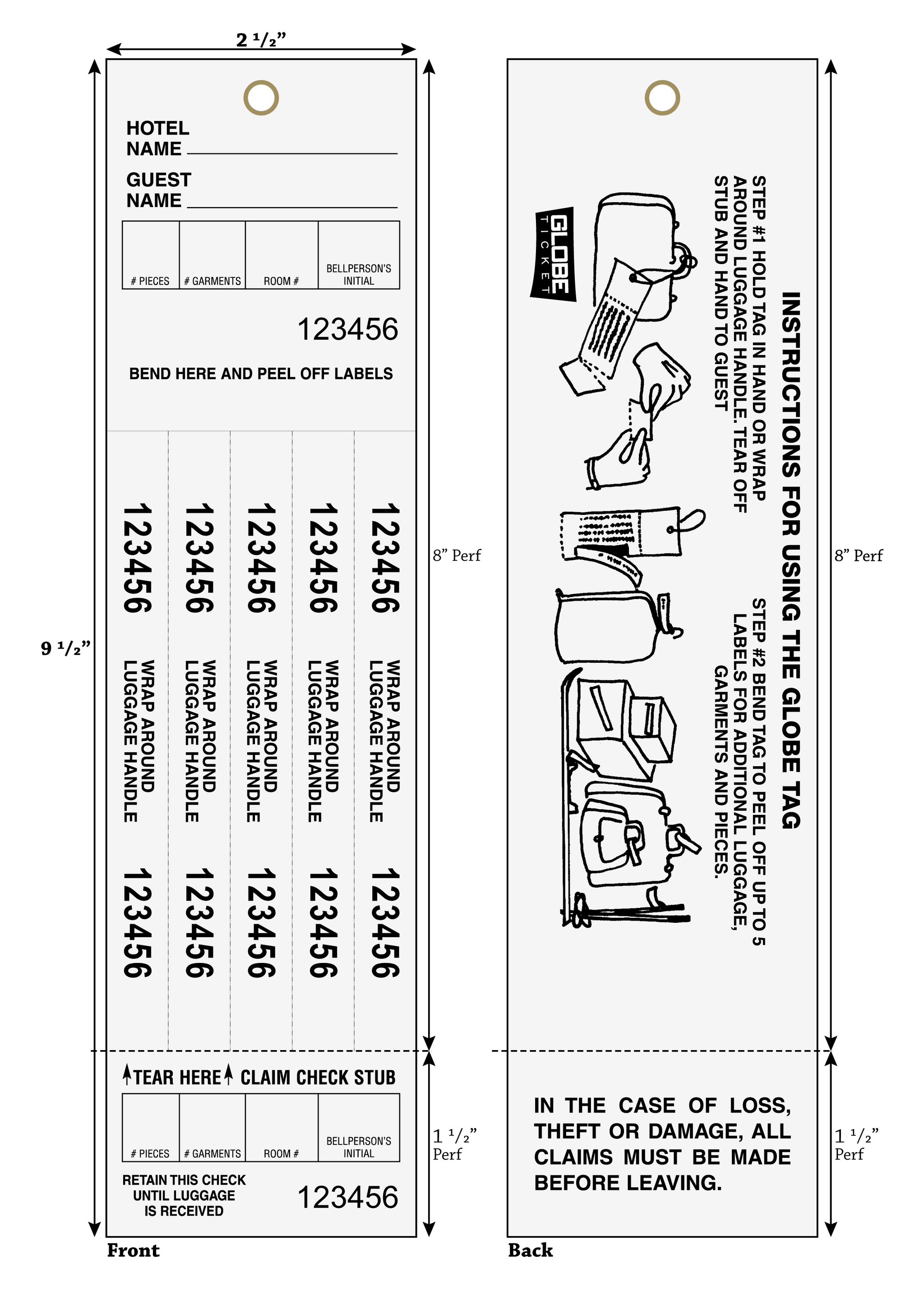 Globe Ticket Luggage Tags 1 000 Box